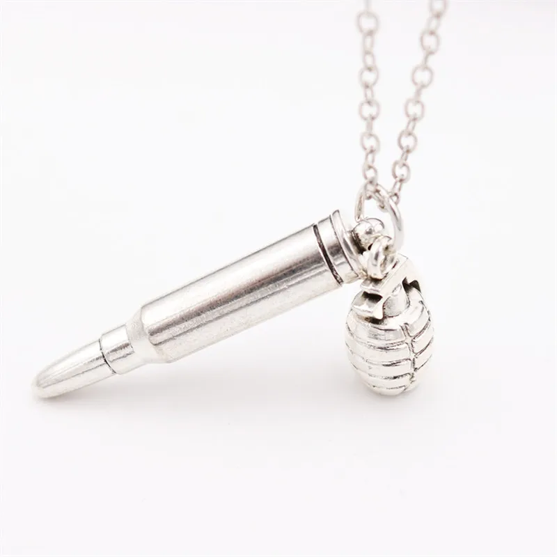 Креативная пуля& M2 граната ручной работы металлическое ожерелье 3D улица хип хоп стильные подвески вечерние крошечные подарки унисекс тибетское серебро 1 шт
