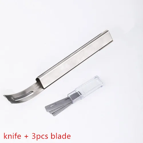 1 Набор, профессиональный кожаный нож с 3 лезвиями, кожевенный нож, инструмент для истончения, аксессуары для шитья - Цвет: Silver