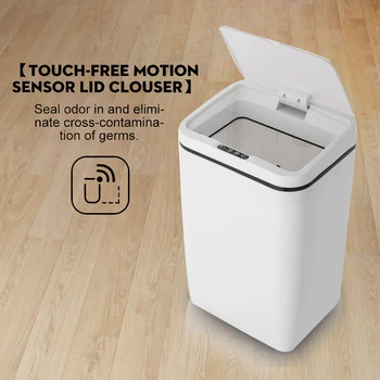 

12L Smart Trash Can Home Garbage Bin White Home Intelligent Electric Garbage Automatic Infrared Sensor Dustbin