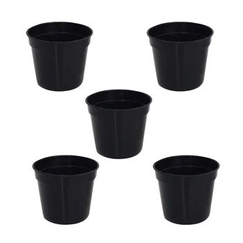 

Black Portable Plastic Thicken Nontoxic Durable Flower Pots Round Planters for Living Room Office Kitchen Bedroom