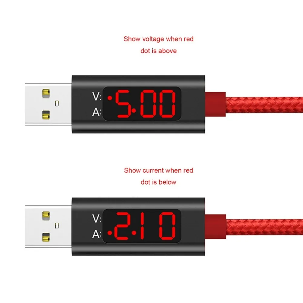 USB Дата-кабель Micro USB для Iphone Тип-C с светодиодный Дисплей умная защита зарядных устройств для мобильных телефонов Powerbank Зарядное устройство тестер линия