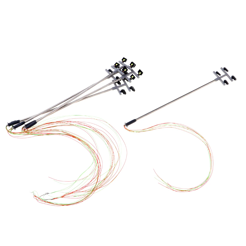 5pcs 1:100 Scale LED Street Light Scenery Park Garden Sand Table Lamppost