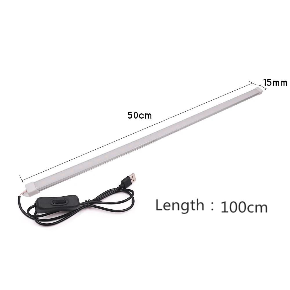 LED Light Bar 5V USB SMD 5630 Rigid Strip Hard Light On/Off Switch Kitchen Cabinet Light 10CM 20CM 35CM 40CM 50CM