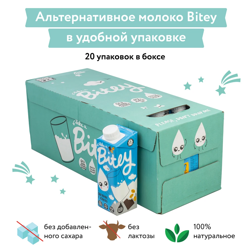Растительный напиток Bitey "Овсяное с какао" 24шт/250мл|Растительные напитки| |