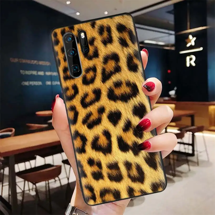Tiger Leopard Print Panther Black Soft Case for Huawei P30 P20 P10 Lite Pro P Smart 2