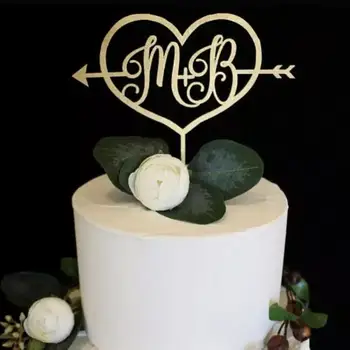 

gold cake topper, initials topper, arrow cake topper,Wedding cake topper, custom cake topper, personalized name, bridal shower,