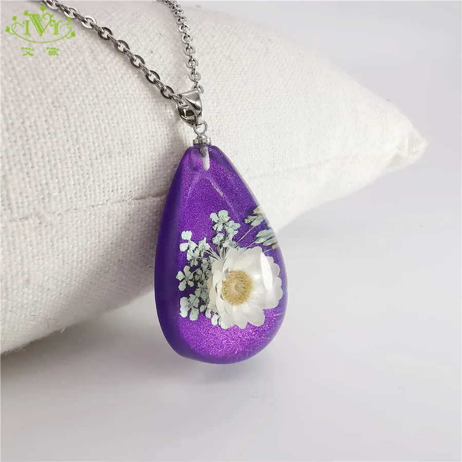 Винтажное натуральное настоящий фиолетовый декоративное ожерелье с подвеской в