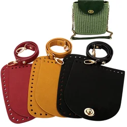 2 Styles Hand-Made Shoulder Bag Bottom Cover Straps Zine-Alloy Set Accessories DIY Needle Hook Fujibara Woven Bucket bag strap