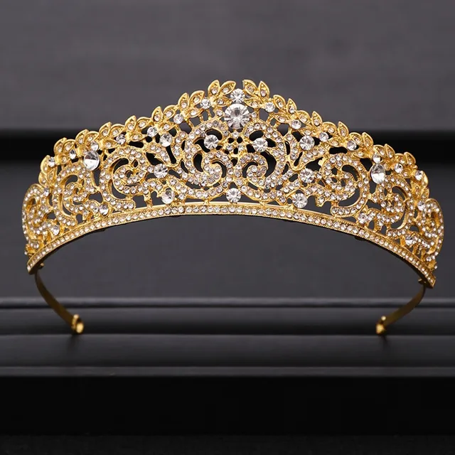 Wedding Crown Hair Jewelry Bridal  Hair Accessories Women Baroque Crown Rhinestones Crystal Tiaras Bride QueenParty Crowns Gift Gold