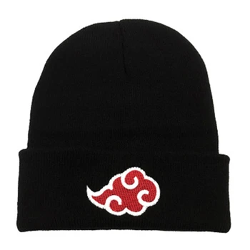 

Naruto Anime Hokage Ninja Sharingan Red Cloud Baseball Caps Knitted Winter Warm Hats Men Women Boys Girls Elastic Black