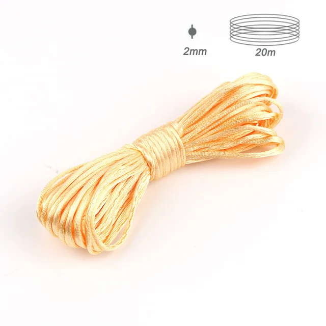 TYRY.HU 80 meter Baby Chewable Necklace Accessories 1.5mm Satin Silk Nylon Cord for Silicone Teething Pacifier Chain DIY Tools 20m gold 2mm