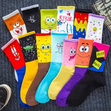 Забавный мультфильм аниме с узором с пришельцами милые женские носки уличная мода хип-хоп скейтборд мужские носки счастливые индивидуальные спортивные носки