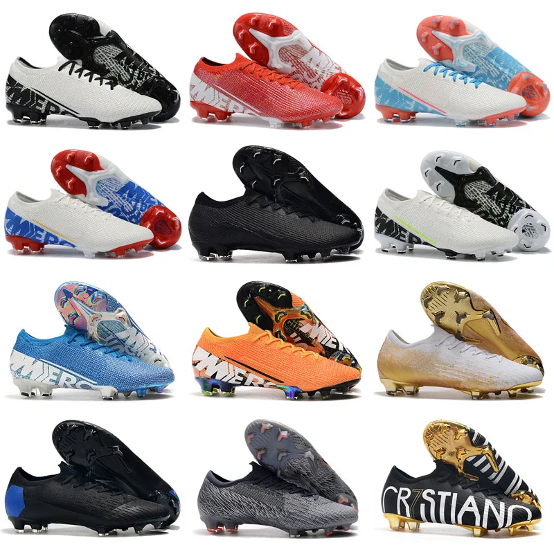 

2019 Hot Men Mercurial Vapors XIII Elite FG 13 XII 12 CR7 Ronaldo Neymar NJR 360 Low top Soccer Shoes