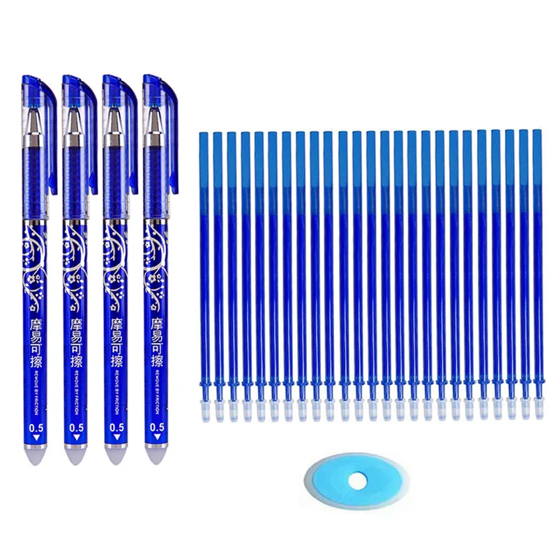 Erasable Pen Refills Rods 0.5mm Magic Gel Blue Black Ink Washable Handle Office School Writing Stationery | Канцтовары для офиса и