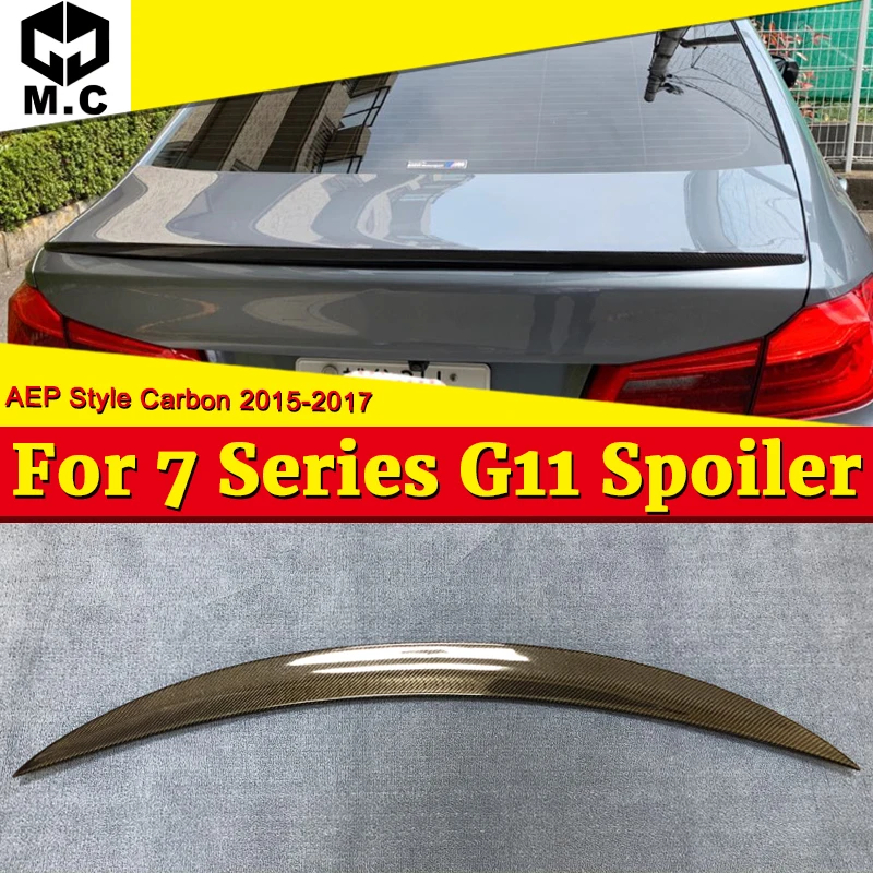 

G11 Spoiler P Style Real Carbon Fiber Trunk Spoiler Fits For BMW 7-series 740i 750i 750li 760i Gloss Black Wings Spoiler 2015-17