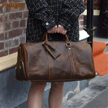 PNEME Высокое качество crazy horse кожаная Мужская Женская дорожная сумка винтажная Роскошная Большая вместительная сумка из натуральной кожи вещевой мешок