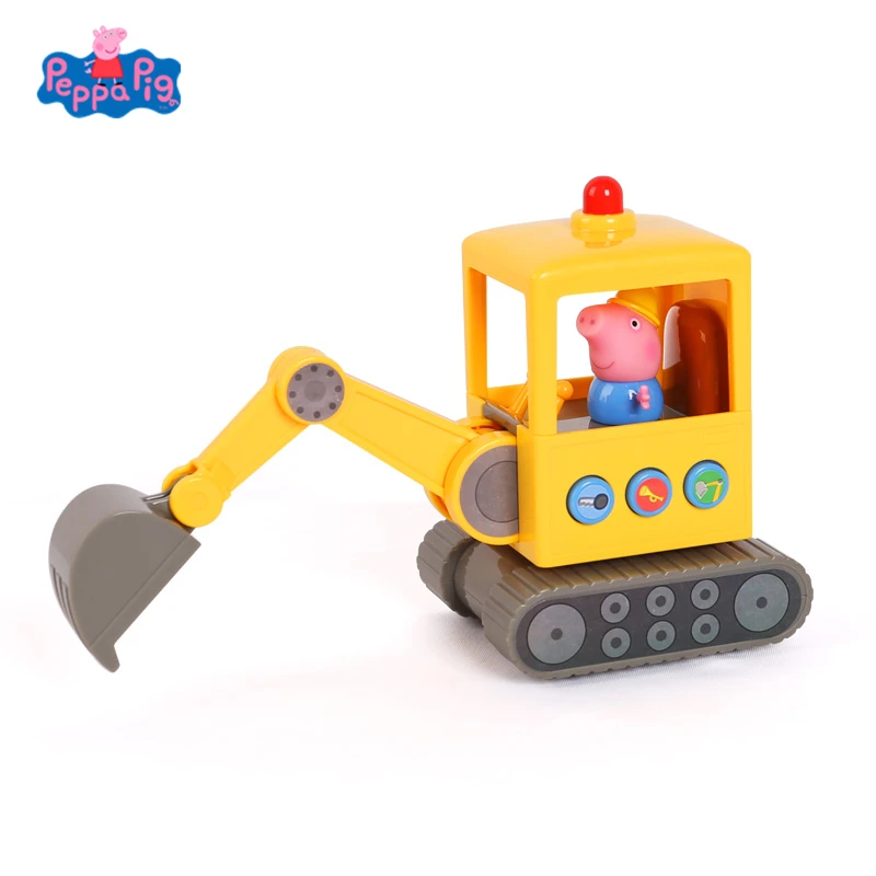 Подлинный Peppa Свинья экскаватор игрушка несколько звуковых эффектов свободное