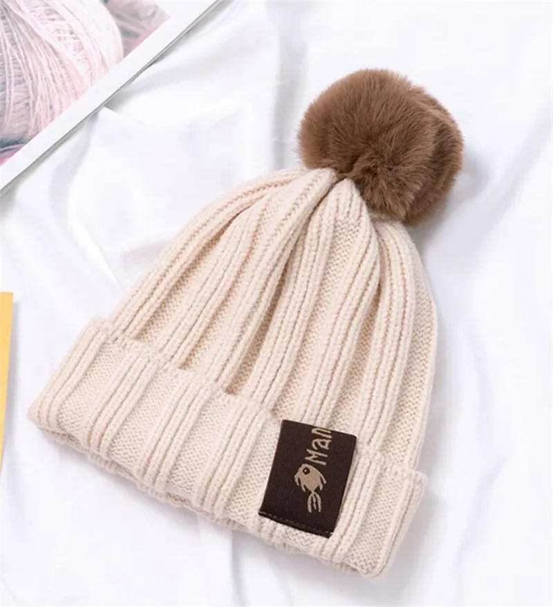Kids Winter Warm Hat And Scarf Child Ribbed Knitted Pom Pom Cap Scarves 2 Piece Set Baby Girl Boys Accessories 6-36 month