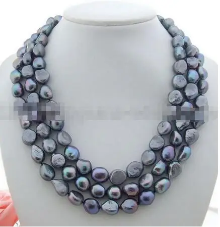 Ожерелье из черно белого барочного жемчуга 17 19 дюймов 8 9 мм|necklace necklace|necklace whitenecklace