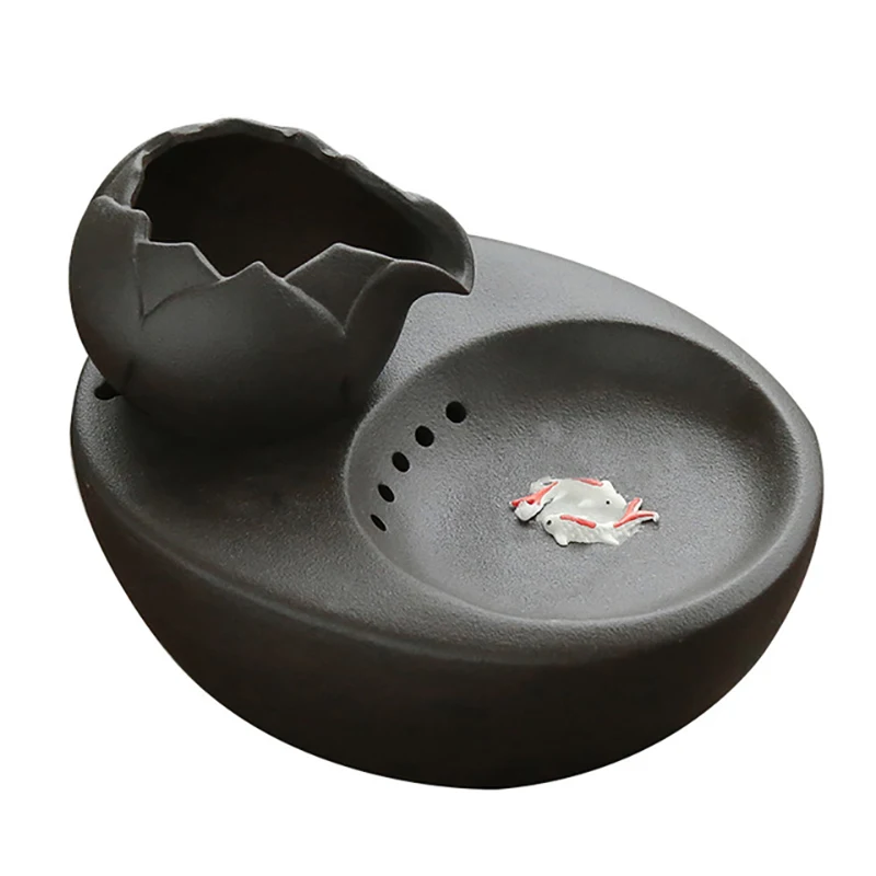 Кошачий керамический фонтан автоматический питательный фонтан тихий Электрический диспенсер для воды - Цвет: Black