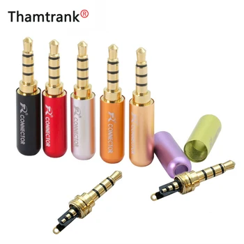 

50pcs/lot Mini Jack 3.5mm 4 Poles Male Plug Aluminum Shell Stereo 4Pin 3.5 Jack Wire Connector Heaphone Earphone Plug