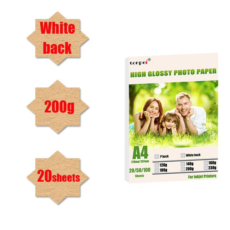 A5 Double Side Coated High Glossy Photo Paper For Inkjet Printer Menu  Picture Business Card 120g 140g 160g 200g 240g 260g 300g - AliExpress