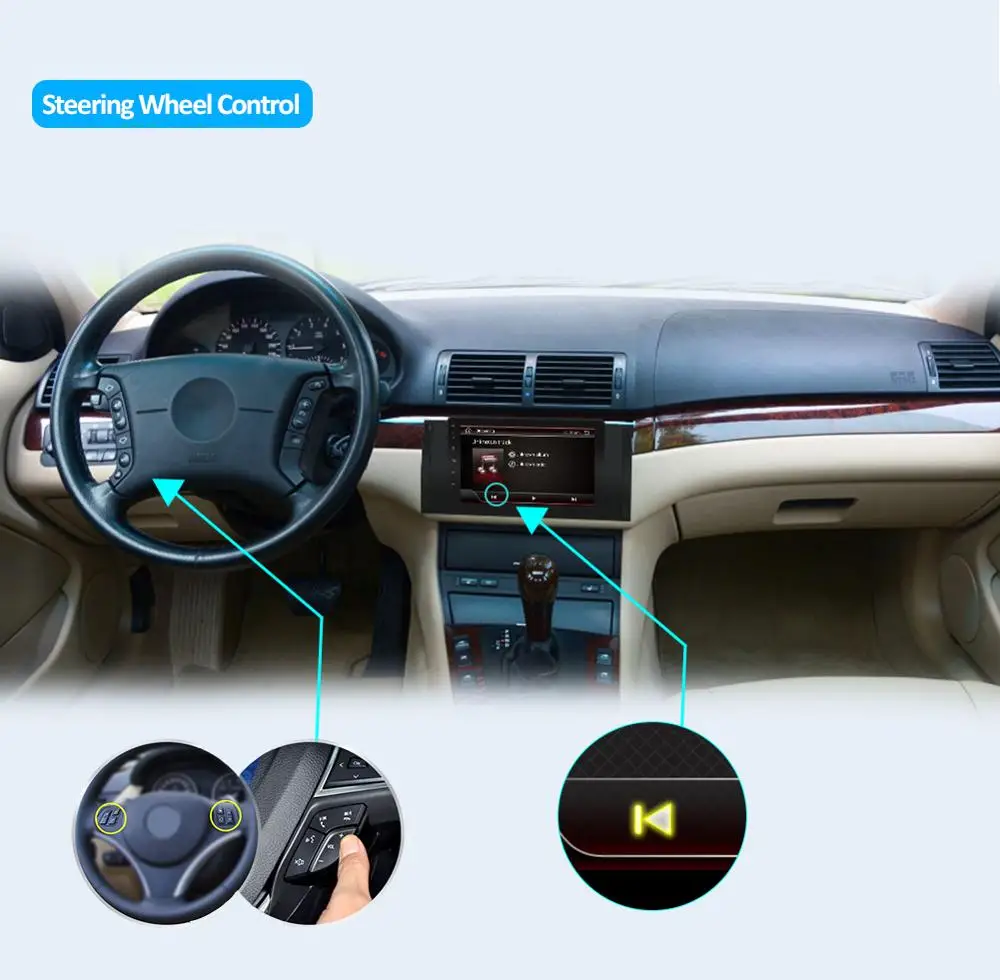  Bosion 1Din Android 9 Auto Radio For BMW/E39/X5/E53 Quad/Octa Core RAM 4GB ROM 64GB GPS Car Multime