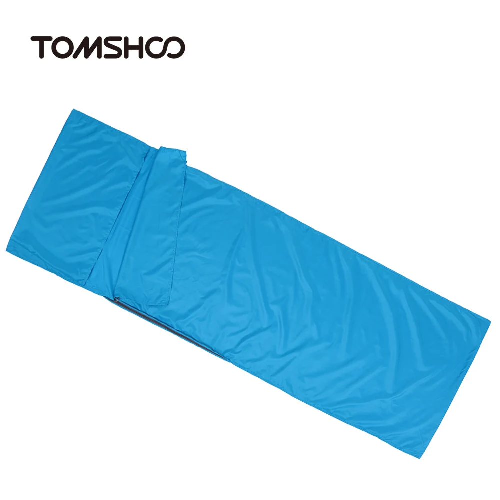 TOMSHOO 70*210 см спальный мешок для путешествий на открытом воздухе, кемпинга, туризма, полиэстер, эпонж, здоровый спальный мешок с наволочкой, для путешествий, отеля - Цвет: Синий