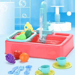 Ensemble de jouets de cuisine pour enfants, simulation d'évier, jeux de maison éducatifs, accessoires de lavage d'évier, jouet Montessori 