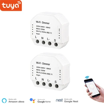 

Wifi Smart Dimmer Module 220V-240V 150W Controller Timer Switch Light Voice Control Works For Tuya Amazon Alexa Google Home