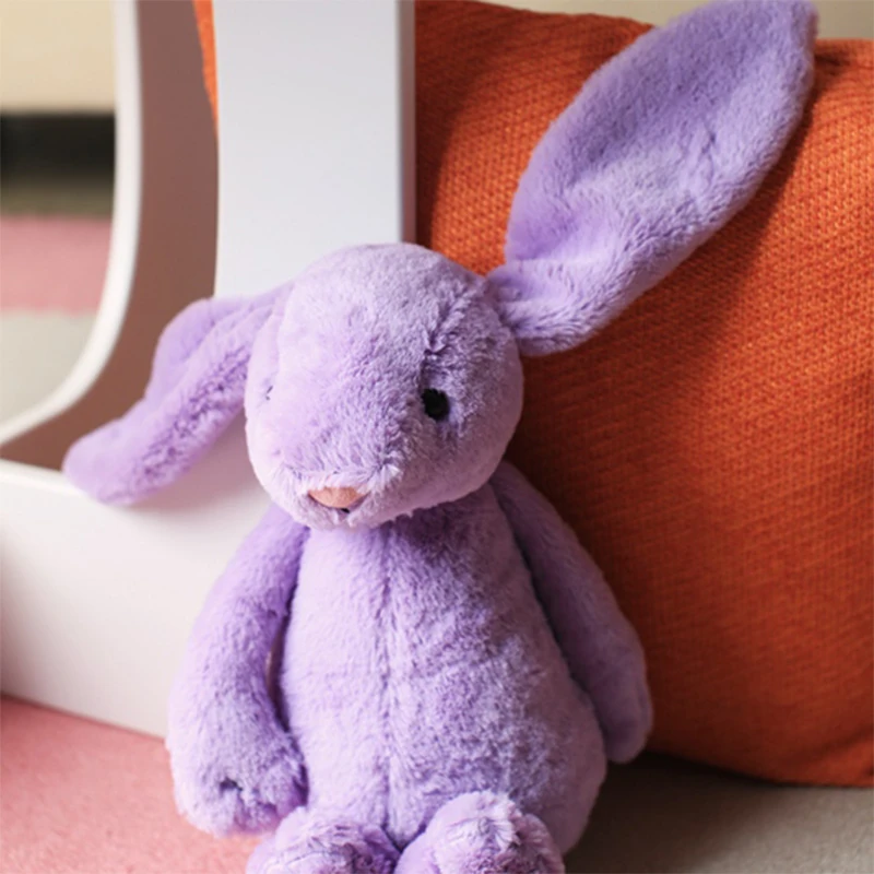 Purple Милая мягкая кукла Кролик Детские Мягкие плюшевые игрушки расслабляющие для детей или Пасхи для детей Кролик спящий мате для младенцев - Цвет: Purple