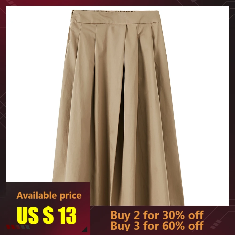 

Metersbonwe Summer Women Vintage Mid-length Skirt New Casual Korean Version Trend Chic Students for Office Lady