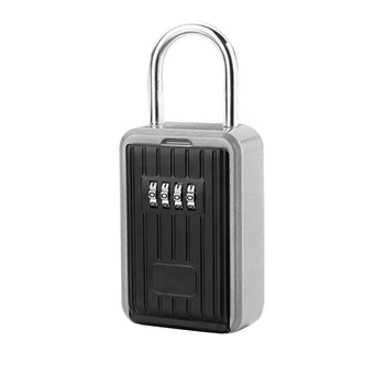 

Wall-Mounted Outdoor Key Storage Lock Box 4-Digit Combination Password Key Safe Resettable Password