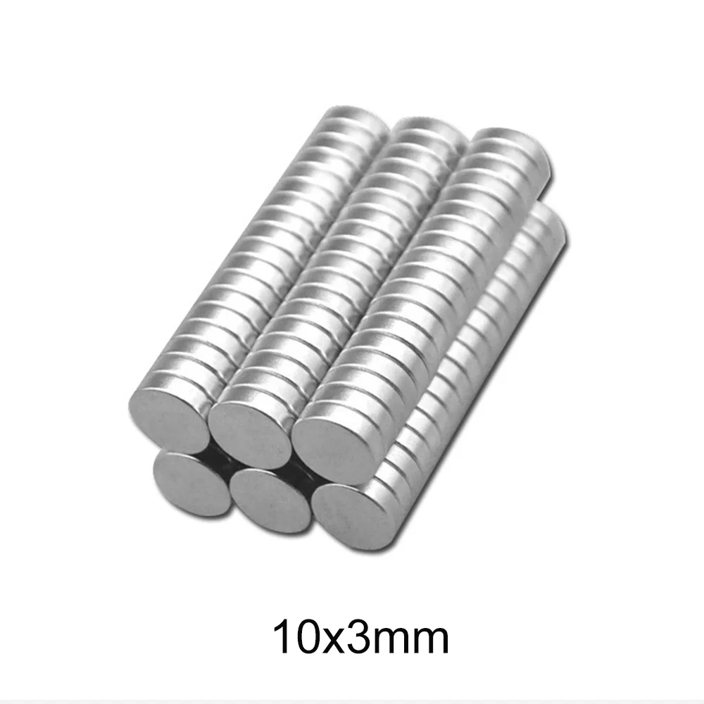 초강력 영구 NdFeB 원형 자석, 네오디뮴 자석, 10x3mm N35, 10x3mm, 20 개, 50 개, 100 개, 200 개, 300 개