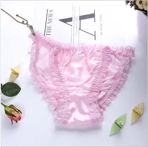 Pink Moxeay дамское Сексуальное белье размера плюс атласное белье сексуальное кружевное белье женские атласные шелковые шелковые трусы женские трусики - Цвет: Pink