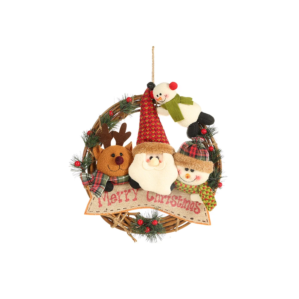 Рождественские игрушки-украшения, подарок для детей, ротанговый венок, Санта-снеговик, игрушка, дверь, стена, Рождественская елка, подвесные украшения, вечерние, Dec - Цвет: Type1
