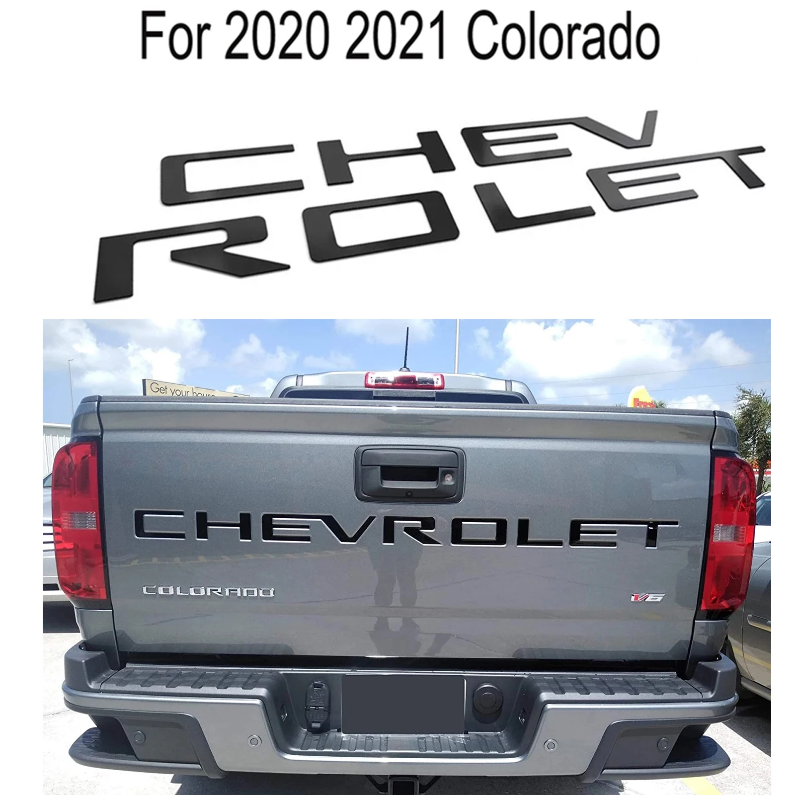 Подходят для 2020 2021 Chevrolet Colorado задняя дверь ABS вставки буквы 3D приподнятые и