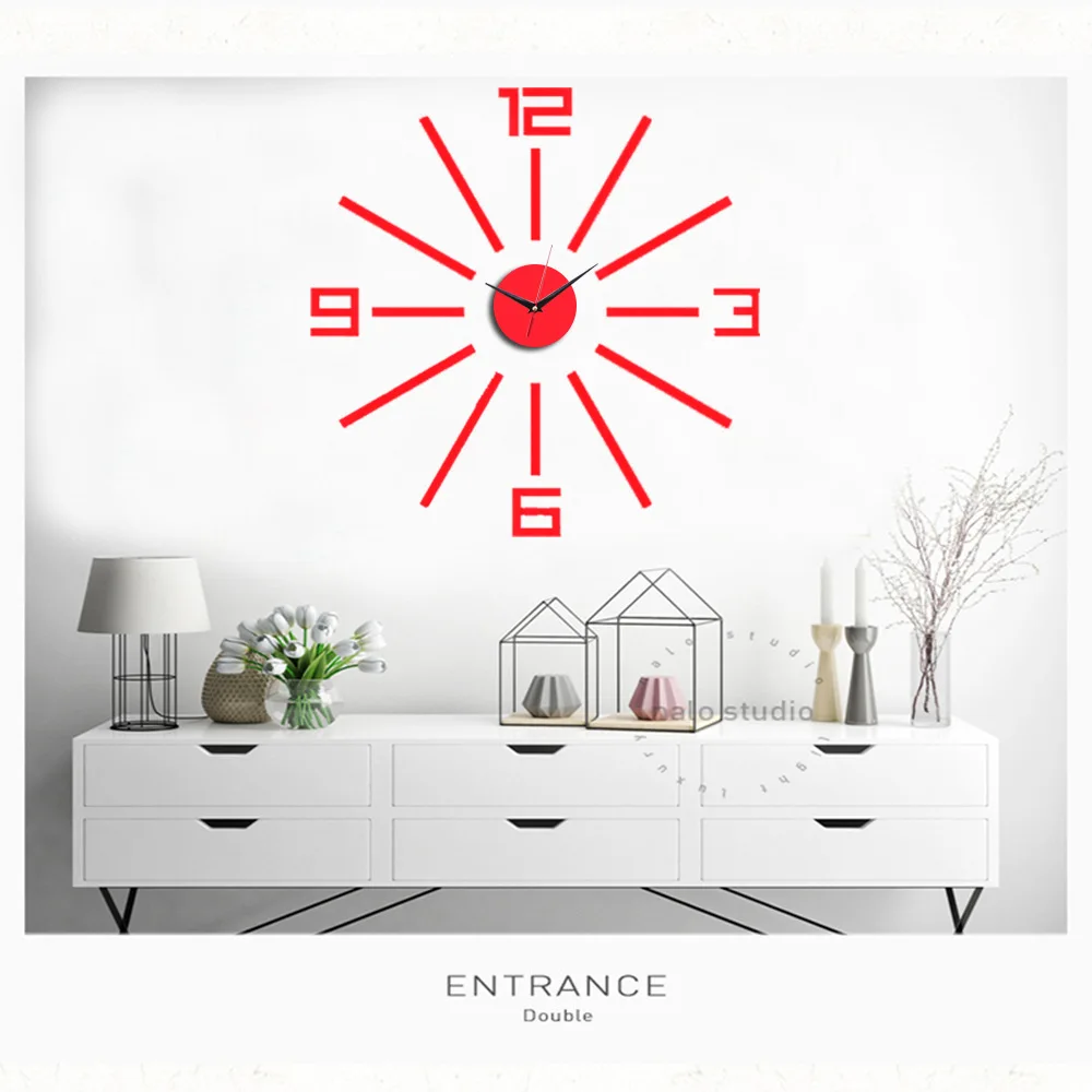 3D Wall Clock Acrylic Mirror Wall Stickers Modern DIY Wall Clocks Home Decor Living Room Quartz Needle reloj de pared 2020 NEW 35