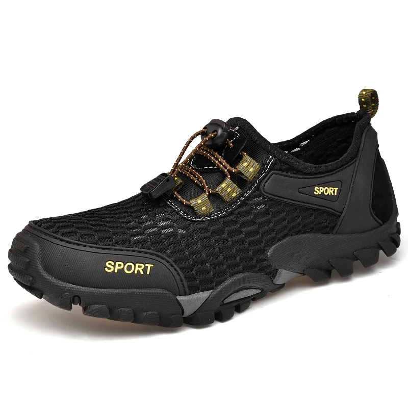 Мужская кожаная спортивная обувь, уличная походная обувь, летняя дышащая обувь, мужская обувь