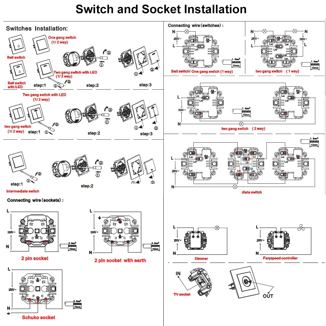 4 Way EU Power Socket Wallpad 300*86mm Silver Metal Frame Quadruple 16A Wall EU Schuko Wall Socket with Claws for Round Box