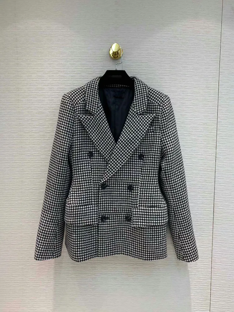

2019 Autumn and Winter Women's Elegant Ladies Tailored Slim Plaid Suit Women Blazer Free Shipping Worldwide