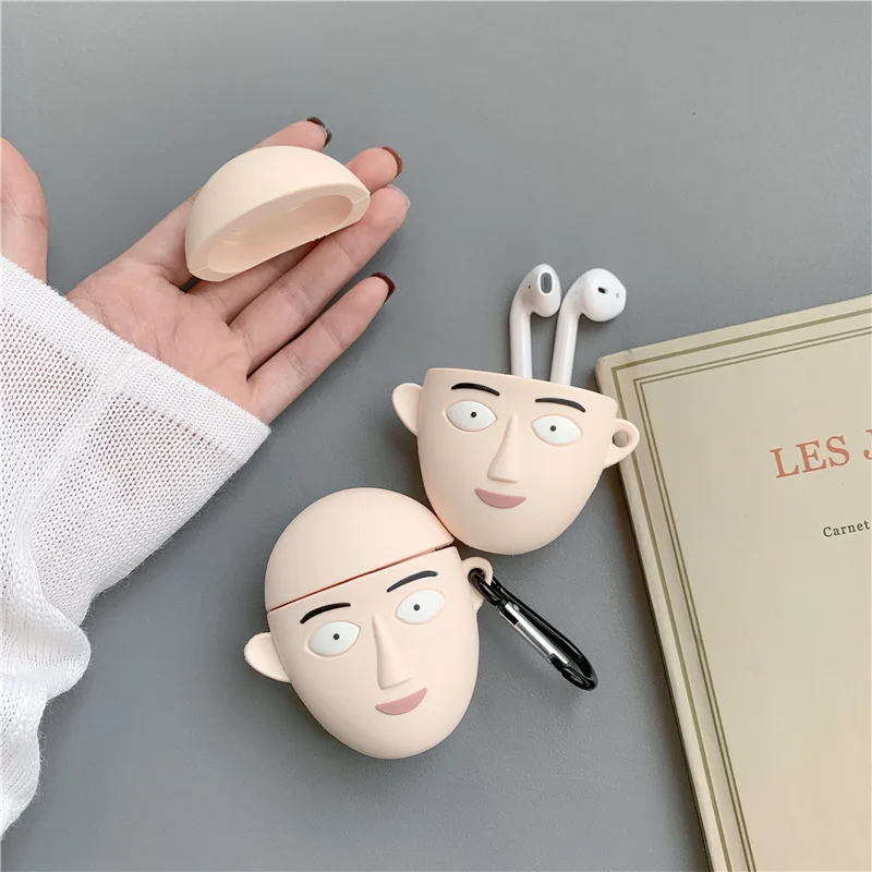 Чехол для наушников ONE PUNCH MAN с Bluetooth для Airpods, милый защитный чехол для Air Pods 2, аксессуары с брелком, мультяшный дизайн