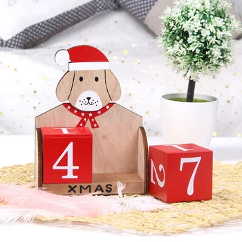

Christmas is Coming Wood Dog Design Xmas Advent Countdown Calendars With Painted Blocks Holiday Ornament Decorations