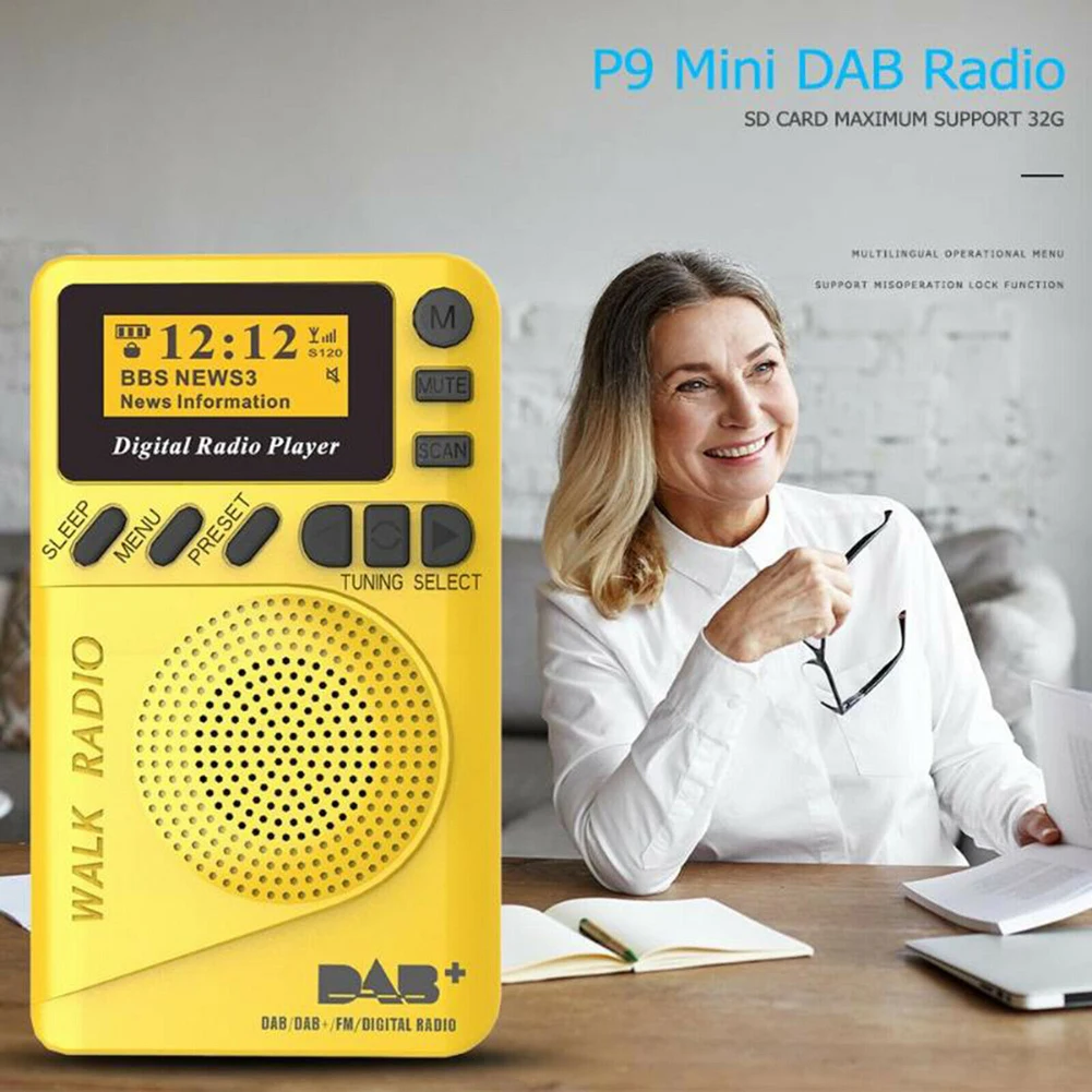 Портативное цифровое радио DAB/DAB+ цифровое радио с MP3-плеером с FM перезаряжаемой батареей Bluetooth динамик мини карманное радио