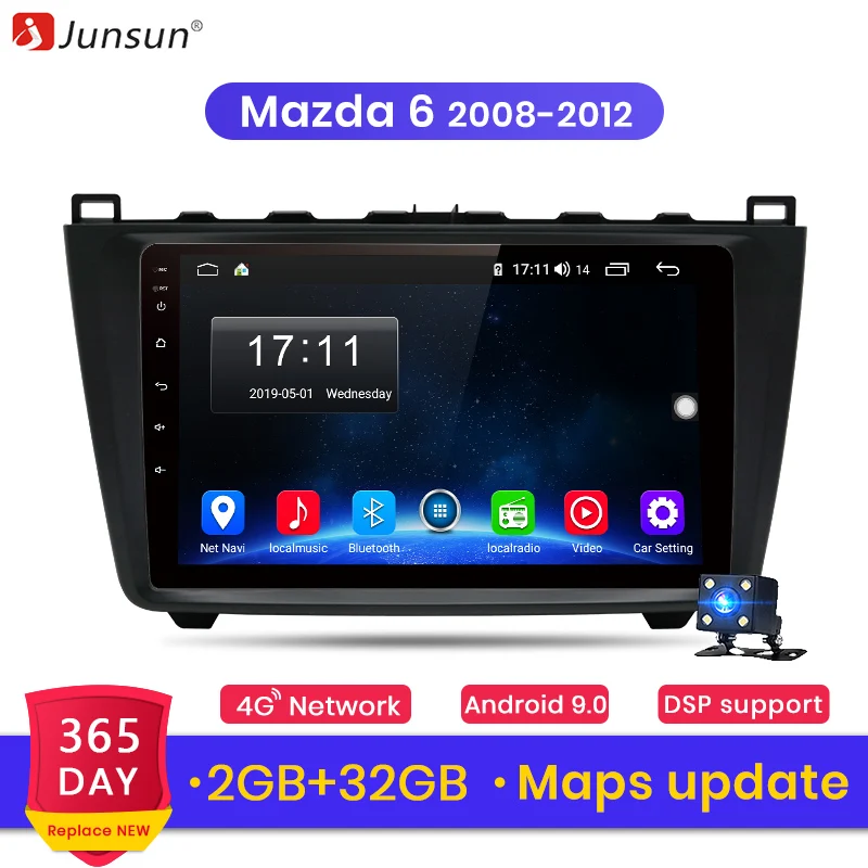 Junsun 2 ГБ + 32 Android 8 1 для Mazda 6 2008 2012 Авто din Автомобильный Радио стерео проигрыватель
