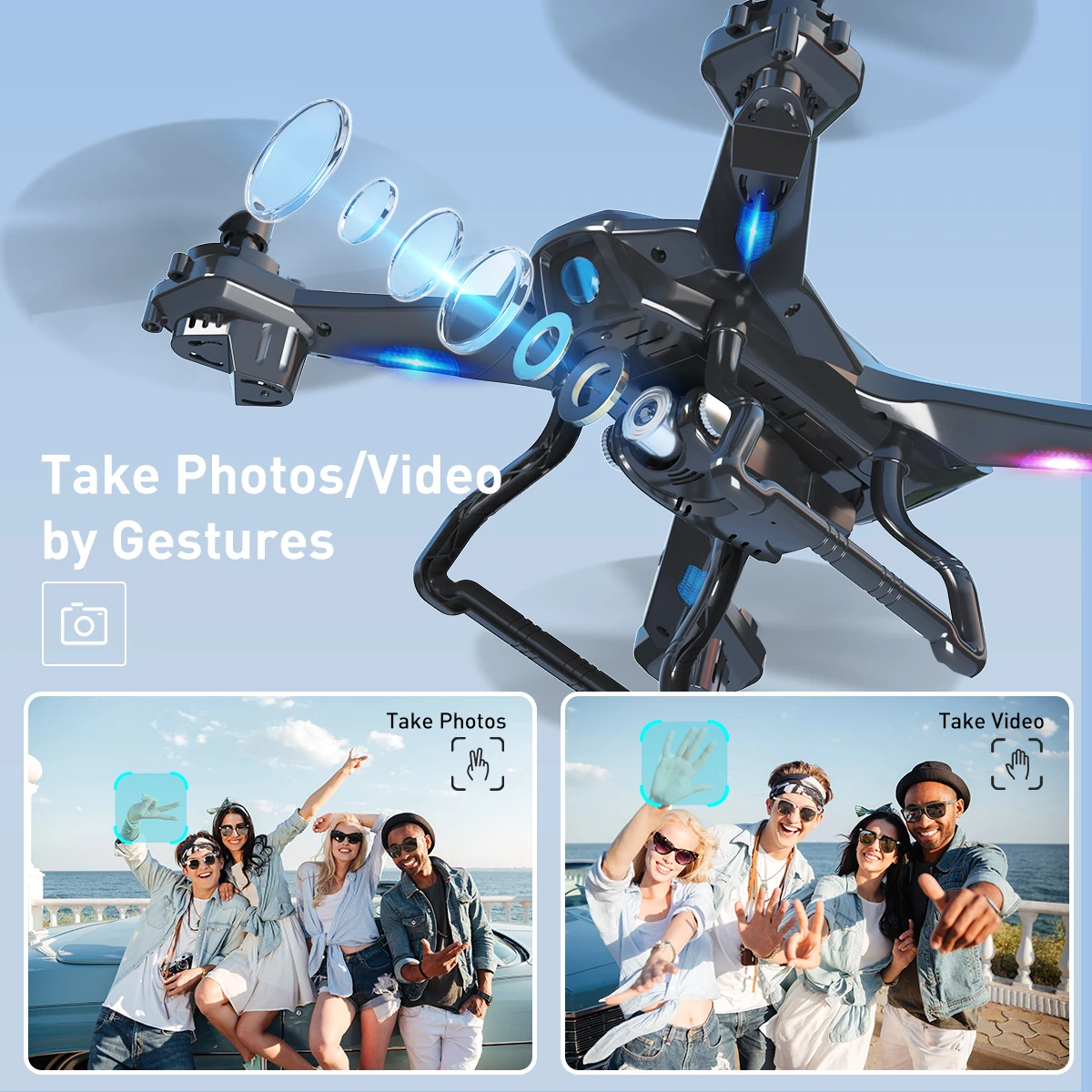 SNAPTAIN S5C Camera drone WiFi FPV 1080P HD Camera Professional Quadcopter Voice control Gravity Sensor RTF Gift For Kids toy