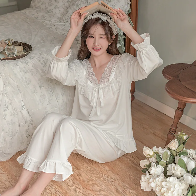 Womens Sleepwear with Robe Nightgown Lace Trim Classy Pajamas Lingeire Lounge Wear Set 