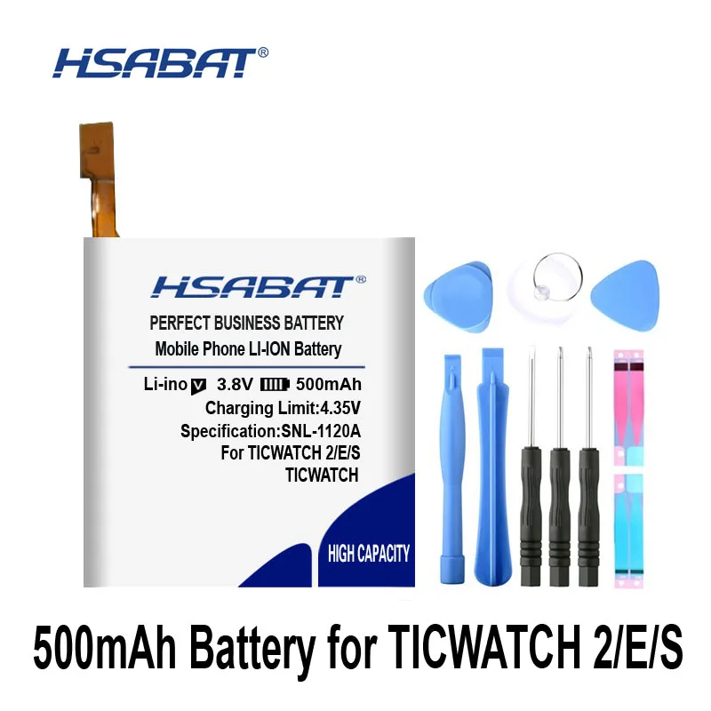 

500mAh HSABAT Battery for TICWATCH 2 2nd Gen for TICWATCH E for TICWATCH S Batteries