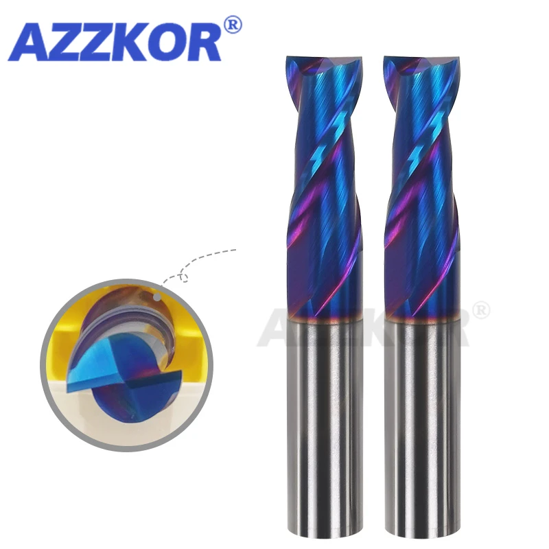 

Milling Cutter Alloy Coating Tungsten Steel Tool Cnc Maching Hrc70 Endmill AZZKOR 2F Milling Cutter Kit Milling Machine Tools