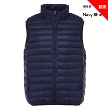 Высококачественный жилет wo для мужчин и мужчин ранняя зима Сверхлегкий стоячий воротник утиный пух мягкий теплый жилет Мужское пальто без рукавов